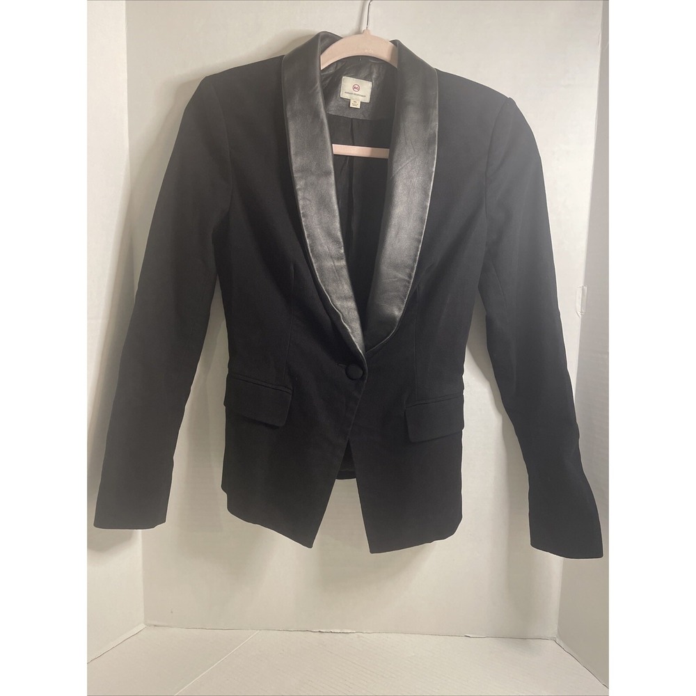 AG ADRIANO GOLDSCHMIED Estelle Fitted Tuxedo Blazer Jacket Black Women's Sz XS